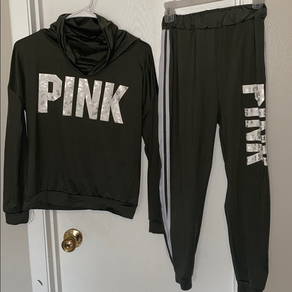 Super cute olive green PINK 2pc set